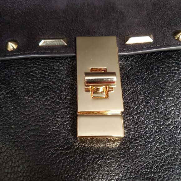 Black Saddlebag Style Crossbody Chain Strap Purse by INC International Concepts - Picture 3 of 9